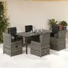 Image de vidaXL Ensemble à manger de jardin 7 pcs gris