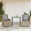 Image de VidaXL Ensemble à manger de jardin 3 pcs - Beige Poly Rotin