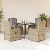 Image de vidaXL Ensemble à manger de jardin 5 pcs - Beige