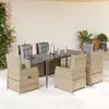 Image de vidaXL Ensemble à manger de jardin 7 pcs - Beige