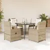 Image de VIDAXL Ensemble à manger de jardin avec coussins - 5 pcs - Beige