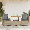 Image de VidaXL Ensemble à manger 3 pcs beige rotin
