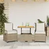 Image de vidaXL Ensemble à manger jardin 3 pcs - Beige poly rotin