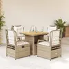 Image de vidaXL Ensemble à manger de jardin 5pcs - Beige