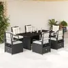 Image de vidaXL Ensemble à manger 7 pcs - Noir Résine Tressée