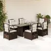 Image de vidaXL Ensemble à manger de jardin 7 pièces - Marron
