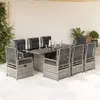 Image de Vidaxl Ensemble Salle à Manger de Jardin 9 pcs - Gris Résine Tressée