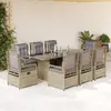 Image de VidaXL Ensemble à manger jardin 9 pcs beige Poly rotin
