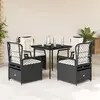 Image de vidaXL Ensemble à manger de jardin 5 pcs noir résine tressée