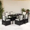 Image de vidaXL Ensemble à manger de jardin 7 pcs résine tressée - Noir