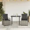 Image de vidaXL Ensemble à manger 3 pcs - Gris