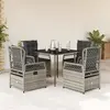 Image de vidaXL Ensemble à manger de jardin 5 pcs gris