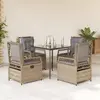 Image de VidaXL Ensemble à manger jardin 5 pcs - Résine tressée beige