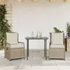 Image de vidaXL Ensemble à dîner 3 pièces - Beige - Poly Rotin