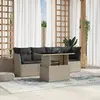 Image de vidaXL Salon de jardin 5 pcs avec coussins gris clair résine tressée