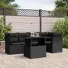 Image de vidaXL Salon de jardin 6 pcs avec coussins - Noir