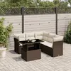 Image de VIDAXL Salon de jardin 6 pcs avec coussins - Marron résine tressée