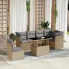 Image de VidaXL salon de jardin 7 pcs - Beige résine tressée