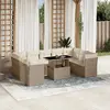Image de vidaXL Salon de jardin 10 pièces - Beige