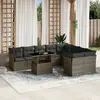 Image de vidaXL Salon de jardin - 10 pcs - Résine tressée gris