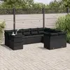 Image de vidaXL Ensemble de jardin 10 pièces avec coussins - Noir