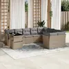 Image de vidaXL Salon de jardin résine tressée - Beige