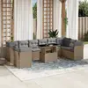 Image de vidaXL Salon de jardin 11 pcs - Beige
