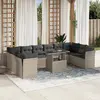 Image de VIDAXL Salon de jardin 11 pcs avec coussins gris clair