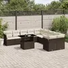 Image de vidaXL Salon de jardin 11 pcs Résine Tressée - Marron