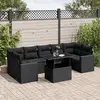 Image de VidaXL Salon de jardin 8 pcs noir résine tressée