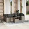 Image de vidaXL Salon de jardin 8 pcs gris clair résine tressée