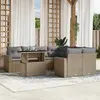 Image de vidaXL Salon de jardin 9 pcs - Beige