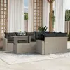 Image de vidaXL Salon de jardin - Résine tressée - Gris clair - 9 pcs