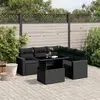 Image de vidaXL Salon de jardin 6pcs noir résine tressée