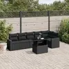 Image de VIDAXL Salon de jardin 7 pièces noir résine tressée