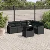 Image de vidaXL Salon de jardin 7 pcs - Noir