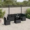 Image de vidaXL Salon de jardin 7 pcs - Noir
