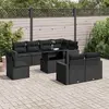 Image de vidaXL Salon de jardin 9 pcs - Coussins noirs