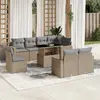 Image de vidaXL Salon de jardin 9 pcs - Beige résine tressée
