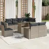 Image de vidaXL Salon de jardin 9 pièces - Gris clair