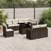 Image de vidaXL Salon de jardin 9 pcs avec coussins - Marron Résine Tressée