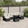 Image de VidaXL Salon de jardin 8 pièces - Noir