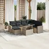 Image de vidaXL Salon de jardin 8 pcs - Gris clair