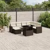 Image de vidaXL Salon de jardin 8 pcs - Marron