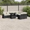 Image de vidaXL Salon de Jardin 10 pcs - Noir