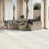 Image de Salon de Jardin VIDAXL Salon avec Coussins 10 pcs - Beige Résine Tressée