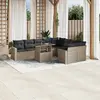 Image de vidaXL Salon de jardin 10 pcs gris clair résine