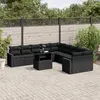 Image de vidaXL Ensemble de jardin avec coussins - 11 pièces - Noir