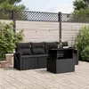 Image de vidaXL Salon de jardin 5 pcs avec coussins - Noir résine tressée