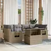 Image de VIDAXL Salon de jardin avec coussins - 7 pcs - Beige